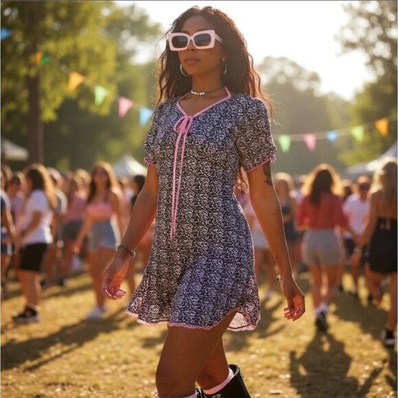 Love + Harmony Dresses & Skirts - Love + Harmony Dreamers You Know Floral Dress w/ Pink Trim – Petal Pulse Edition